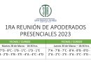 Calendario 1ra Reunión de Apoderados Presenciales 2023